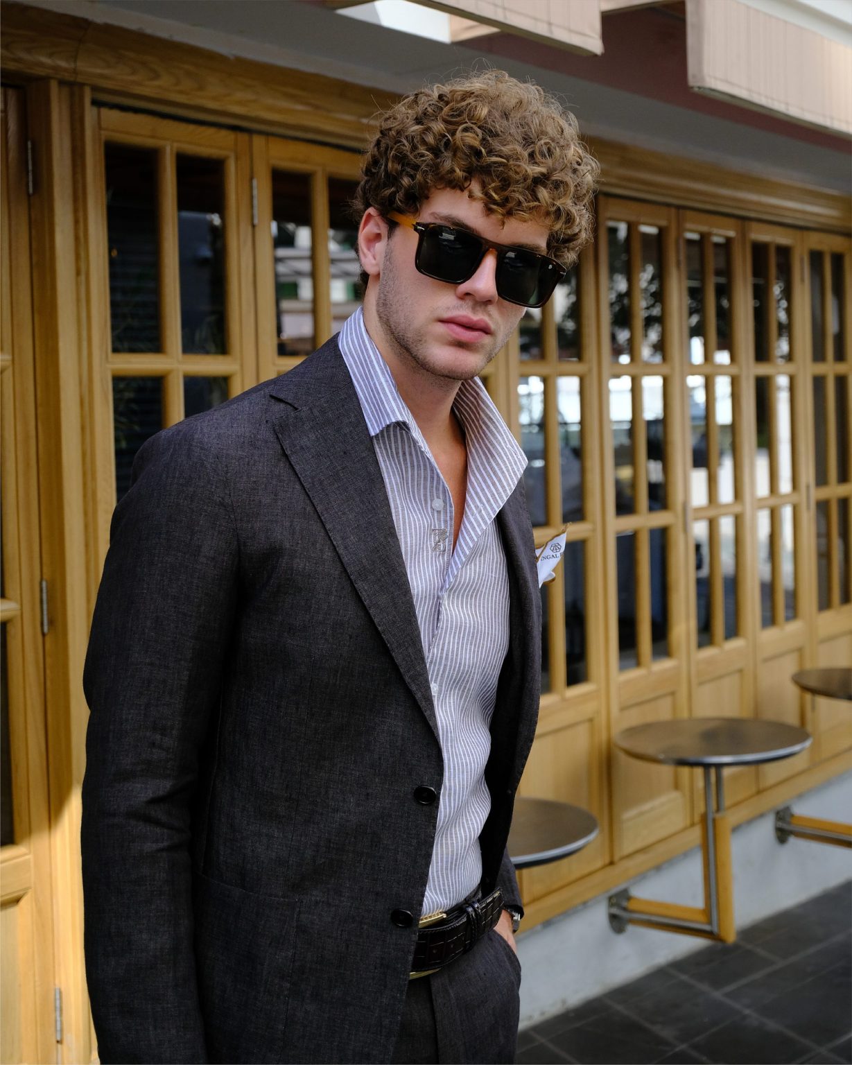 The Blazer Edit – charcoal blazer portrait