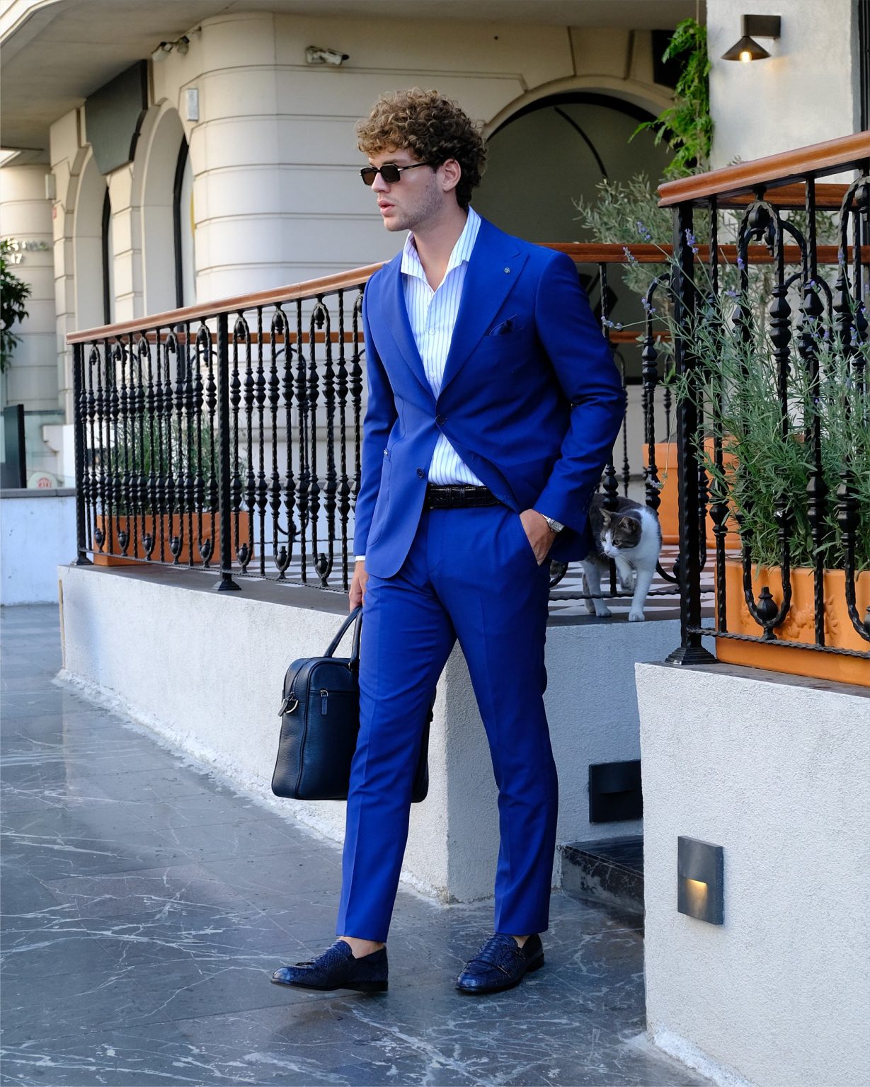 Royal Blue Suit – on the street